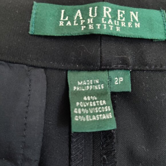 Ladies Petite SZ 2P Lauren Ralph Lauren Black Work Pants - Picture 4 of 4